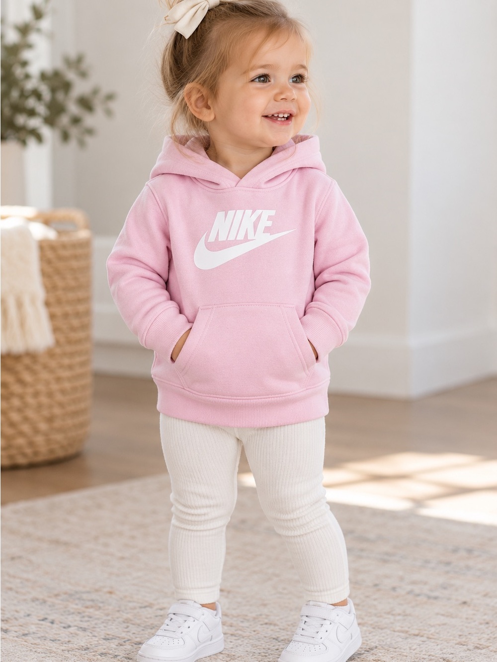 Nike Baby Girls Pink Futura Logo Pullover Hoodie 12M